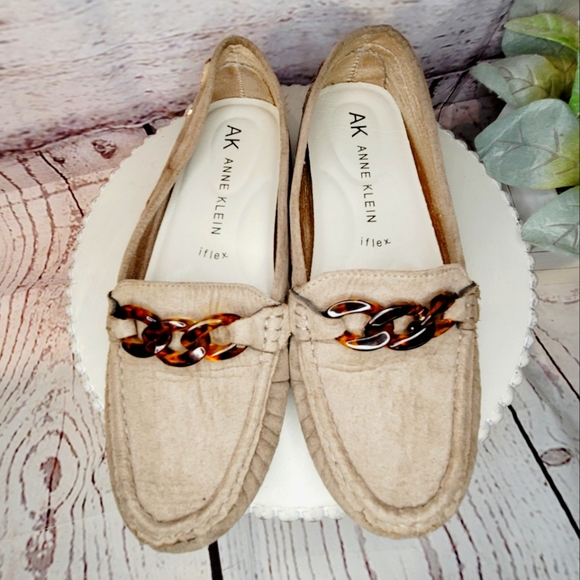 Anne Klein Shoes - AK Anne Klein iFlex AKSILVEE Tan Fabric Moccasin Flat Loafer Shoe Size 7